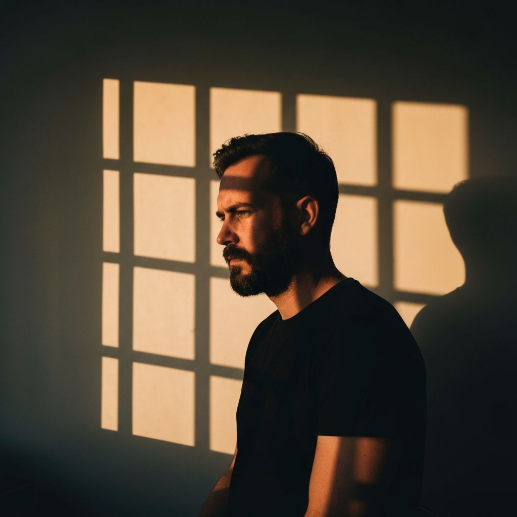 Момент рефлексије и медитације са топлом светлошћу